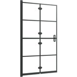  Sklopiva pregrada za tuš ESG 80 x 140 cm crna | shoptok.hr