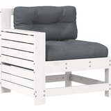  Vrtna sofa s naslonom za ruke i jastukom bijela od borovine | shoptok.hr
