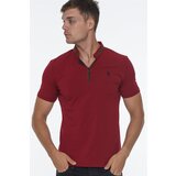Dewberry T8571 ZIPPER MEN'S T-SHIRT-OPEN BURGUNDY | Shoptok.si
