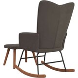  Stolica za ljuljanje s osloncem za noge tamnosiva baršunasta | shoptok.hr