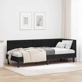  Kutni okvir kreveta s uzglavljem Crna 80 cm x 200 cm Baršun | shoptok.hr