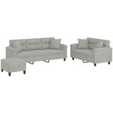  3-dijelni set sofa s jastucima svjetlosivi od mikrovlakana | shoptok.hr