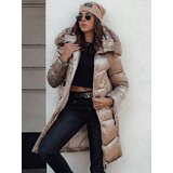 DStreet Kurtka damska ULTRAWAY pikowana z kapturem kamelowa | shoptok.hr