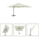  The Living Store Vrtni senčnik z LED lučkami peščen 300 cm - Previsni Senčnik, (21742583) Cene