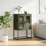  Visoka ploča maslinasto zelena 68x39x107 cm čelik | Shoptok.si