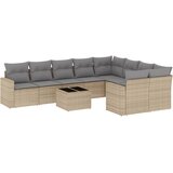  10-dijelni set vrtnih sofa s jastucima bež od poliratana | shoptok.hr