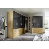Mömax omara za oblačila celle extra, temno siva, barva hrasta | Shoptok.si