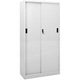 Furnova Pisarniška omara z drsnimi vrati svetlo siva 90x40x180 cm jeklo, (21919679) | Shoptok.si