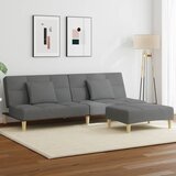 vidaXL Dvosjed na razvlačenje od tkanine s tabureom tamnosivi | shoptok.hr
