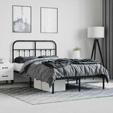  Metalni okvir za krevet s uzglavljem crni 120x190 cm | shoptok.hr