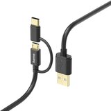 Hama USB kabel USB 2.0 USB-A vtič\, USB-mikro-B vtič\, USB-C® vtič 1.00 m črna 00178327, (20416488) | Shoptok.si