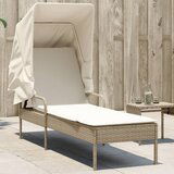  The Living Store Ležalnik s streho bež poli ratan - Ležalnik, (21483427) | Shoptok.si