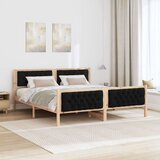  Konstrukcija postelje Črna 180 x 200 cm Masivno borovo les, (5000084226) | Shoptok.si