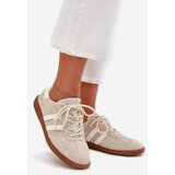 Boto Low Leather Sneakers Women Beige Ismina | shoptok.hr