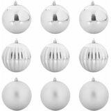  Set božićnih kuglica XL 9 pcs Srebrno Plastika | shoptok.hr