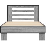  Okvir za krevet boja hrasta 75x190 cm konstruirano drvo i metal Siva 75 x 190 cm | Shoptok.si
