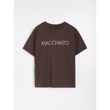 Sinsay Pamučna majica s izvezenim tekstom "Macchiato" | shoptok.hr