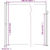  Bočna tenda na uvlačenje bež 220 x 500 cm | shoptok.hr