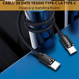 Yesido podatkovni kabel (CA-55) - Type--C na Type-C, 45W, 3A, 1,2 m - crni | shoptok.hr