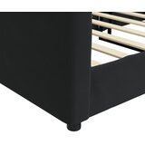  Dnevni krevet crni 100 x 200 cm baršunasti | shoptok.hr