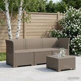 SOFA za vrt za 3 osobe sa izgledom rattan PP Svjetlosiva - Svjetlosiva bez jastuka Cijene