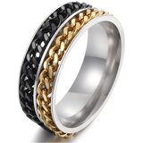 IZMAEL Prstan WA-17058 - Črna / Zlata / 59mm | Shoptok.si