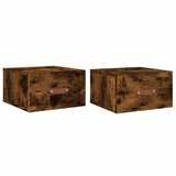 Maison Chic Stenski Dvo delni komplet Nočne omarice - Nočne mize dimljeni hrast 35x35x20 cm, (21690060) | Shoptok.si