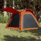 vidaXL Šotor za kampiranje za 4 osebe siv oranžen 240x221x160 cm 185T Cene