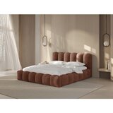 Micadoni Rjava oblazinjena zakonska postelja s prostorom za shranjevanje z letvenim dnom 140x200 cm Lupine – | Shoptok.si