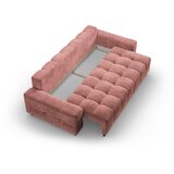 Cosmopolitan Design Rožnata žametna raztegljiva sedežna garnitura s prostorom za shranjevanje 250 cm Wicklow – | Shoptok.si
