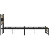 Metalni Kovinski posteljni okvir brez vzmetnice sonoma hrast 150x200 cm, (21611146) | Shoptok.si