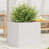 Maison Chic Vrtno cvetlično korito - Cvetlični Lonec belo 50x50x45,5 cm trdna borovina, (21788969) | Shoptok.si