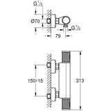 Grohe 34790000 Precision Feel stenska termostatska armatura za tuš | Shoptok.si