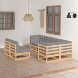 The Living Store Vrtna sedežna garnitura 7-delna z blazinami trdna borovina - Vrtna Sedežna Garnitura, (21461814) Cene