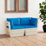 Maison Chic Vrtni kavč - Zunanji kavč dvosed iz palet z blazinami smrekovina, (22041941) | Shoptok.si