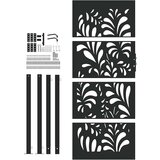 vidaXL Vrtna vrata crna 105x205 cm čelični valoviti dizajn | shoptok.hr