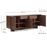 Kave Home Tamno smeđa komoda u dekoru oraha 194,5x78x45 cm Norlen &amp;ndash; Slike