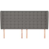  Uzglavlje s ušima tamnosivo 203x23x118/128 cm od tkanine | shoptok.hr