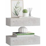  Zidne police s ladicom 2 kom boja betona 40 x 23,5 x 10 cm MDF | shoptok.hr