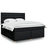 vidaXL Box spring postelja z vzmetnico črna 180x200 cm blago | Shoptok.si