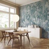  Foto tapeta - Ornaments in Worn Muted Turquoises: Delicate Plant Pattern 300x210 Premium | shoptok.hr