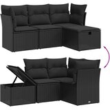  4-dijelni set vrtnih sofa od poliratana s jastucima crni | shoptok.hr
