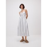 Reserved Pamučna midi haljina - krem | shoptok.hr