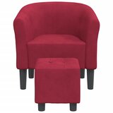  Fotelja s tabureom crvena boja vina baršunasta | Eponuda.com