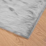 vidaXL Lažni Ovčji Tepih Siva 160 x 160 cm Poliester | shoptok.hr