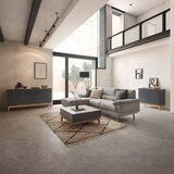 Bessagi Home klubska miza fosco, siva, hrast, 2 predala | Shoptok.si