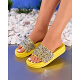 Resti Yellow women's slippers with cubic zirconias Onesti - Footwear Cijene