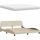 vidaXL Postelja z vzmetnico krem 180x200 cm blago, (22053623) | Shoptok.si