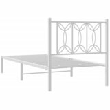  Metalni okvir za krevet s uzglavljem bijeli 90x200 cm | shoptok.hr