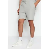 Trendyol Gray Regular Cut Medium Length Corded Textured Shorts